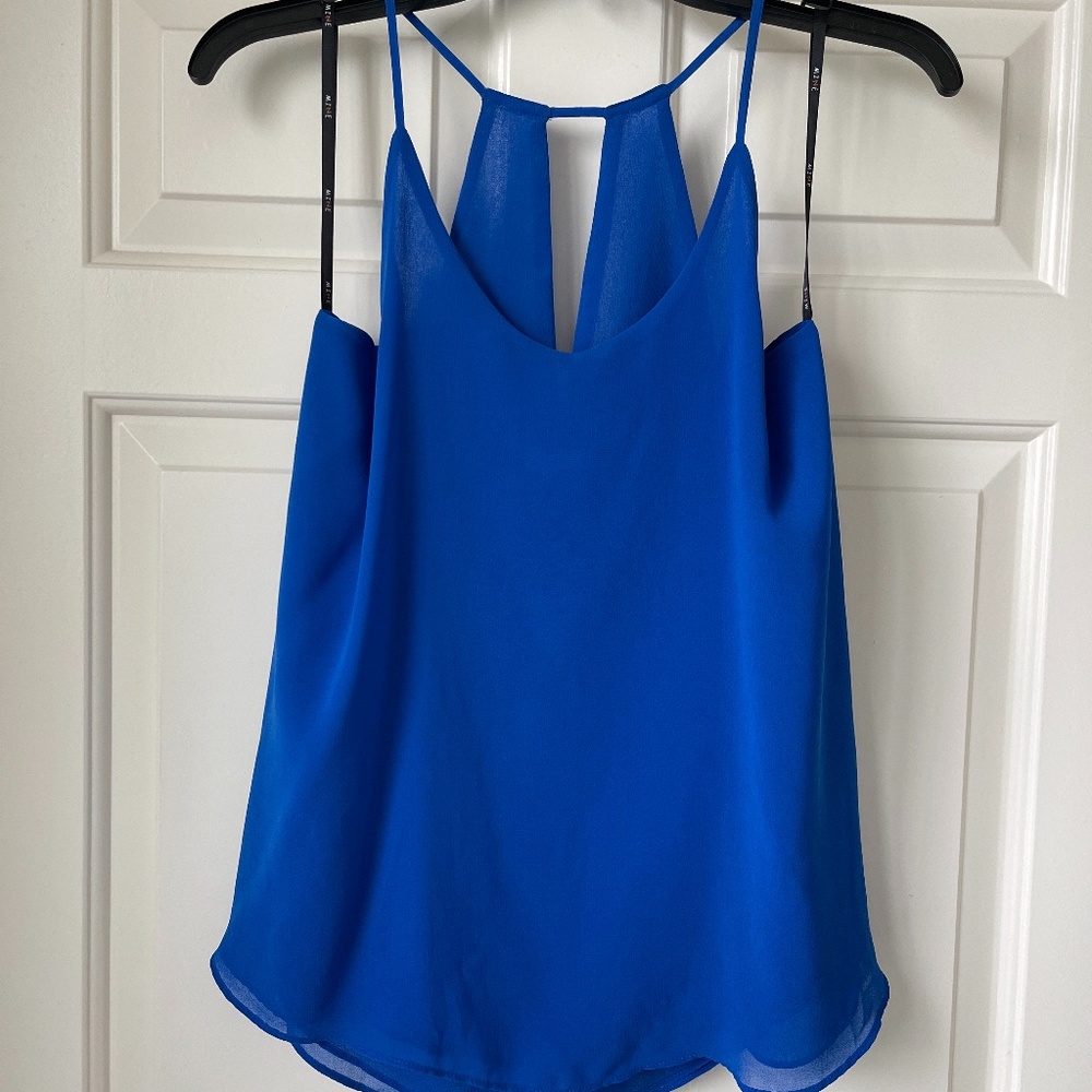 Royal blue sheer tank